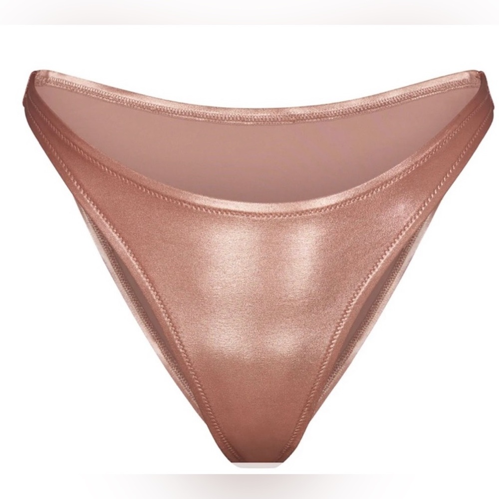 NWT Skims Metallic champagne swim dipped mid waist size XL
